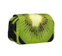 UVBDF Kiwi Slice Printing School Double Layer Clamshell Pencil Case Organizer Borsa di Cancelleria per Bambini Regalo, Nero , Taglia unica, Organizer per borse