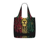 UVBDF Leone con occhiali da sole stampa drogheria Tote Riutilizzabile Packable Bag 25l Poliestere Lavabile Viaggio Vacanze Carryall