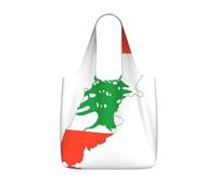 UVBDF Libano bandiera mappa stampa drogheria Tote riutilizzabile Packable Bag 25l poliestere lavabile viaggio vacanza Carryall