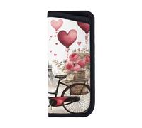 UVBDF Love Paris Tower Coffee Wine Profumo Bicicletta Cuore Morbido Portatile Occhiali Borsetta Borsa Multiuso Stampato per Occhiali, Penne, Auricolari e Carte, Accessorio da Viaggio, Nero , M