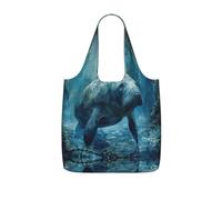 UVBDF Manatee Animals Print Grocery Tote Riutilizzabile Packable Bag 25l Poliestere Lavabile Viaggio Vacanze Carryall