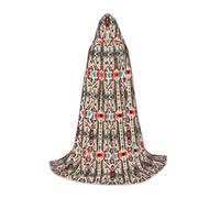 UVBDF Mantello con cappuccio per ragazzi stile gotico medievale costume da palcoscenico rinascimentale con motivo nativo americano