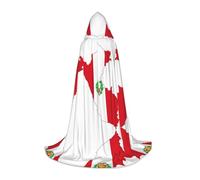 UVBDF Mappa della bandiera del Perù Renaissance Fair Outfit mantello con cappuccio per adolescenti gotico medievale Cosplay Costume teatro teatro