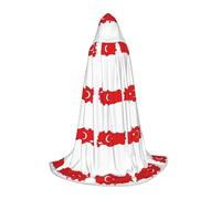 UVBDF Mappa della bandiera della Turchia Rinascimento Fair Outfit Mantello con cappuccio per ragazzi gotico medievale Cosplay Costume teatro teatro