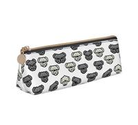 UVBDF Merican Dog Head Pencil Case Portatile Cancelleria Grande Capacità Matita Pouch Cosmetici Organizer Bag, bianco, Taglia unica, Astuccio per trucchi