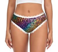 UVBDF Mutandine classiche con stampa a pelle di serpente da donna slip con bordo in pizzo elasticizzato hipster da indossare tutti i giorni
