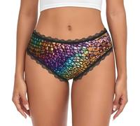 UVBDF Mutandine classiche con stampa a pelle di serpente da donna slip con bordo in pizzo elasticizzato hipster da indossare tutti i giorni