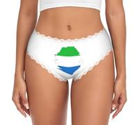 UVBDF Mutandine da donna con stampa mappa della Sierra Leone con bordo in pizzo elasticizzato hipster da indossare tutti i giorni