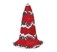 UVBDF Nota musicale pianoforte rinascimentale Fair Outfit mantello con cappuccio per adolescenti gotico medievale Cosplay Costume teatro teatro