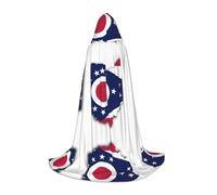 UVBDF Ohio State Flag Map Renaissance Fair Outfit Mantello con cappuccio per ragazzi gotico medievale Cosplay Costume teatro teatro