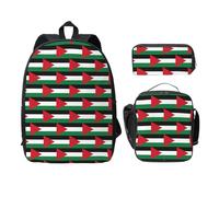 UVBDF Palestine Flag1 - Zaino per libri con portapranzo, per avventure nel fine settimana, Nero , Taglia unica, Organizer per borse