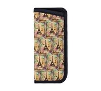 UVBDF Parigi Torre Eiffel morbido portatile Occhiali Pouch Multi-Use Stampato Occhiali Borsa per Occhiali, Penne, Auricolari E Carte, Accessorio Viaggio Friendly, Nero , S