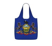 UVBDF Pennsylvania State Flag Print Grocery Tote Riutilizzabile Packable Bag 25l Poliestere Lavabile Viaggio Vacanze Carryall