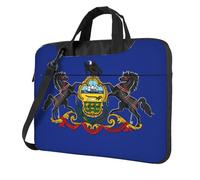 UVBDF Pennsylvania State Flag Print Minimalista Laptop Bag Semplice Leggero Portatile Borsa A Tracolla Per Gli Uomini Regalo Di Compleanno, Nero , 14 inch