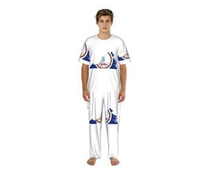 UVBDF Pigiama da uomo con stampa della mappa della Virginia Stato della Virginia, camicia girocollo a lunghezza intera, set da salotto da uomo, Nero , L