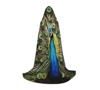 UVBDF Piuma di pavone rinascimentale Fair Outfit Mantello con cappuccio per adolescenti gotico medievale Cosplay Costume teatro teatro