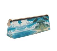 UVBDF Seashells On The Beach astuccio per cancelleria portatile grande capacità astuccio per matite cosmetico borsa organizer, bianco, Taglia unica, Astuccio per trucchi