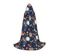 UVBDF Starry Sky Universo Space Renaissance Fair Outfit Mantello con cappuccio per ragazzi gotico medievale Cosplay Costume Stage