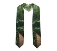 UVBDF Stola d'onore per la laurea della foresta pluviale tropicale, scialle classico in raso, design formale per scuola superiore e università, fascia morbida e durevole, Angolo acuto, Taglia unica