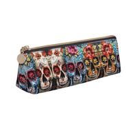 UVBDF Sugar Skulls - Astuccio scolastico per bambini con cerniera, piccoli e semplici, astuccio per penne e trucchi, bianco, Taglia unica, Organizer per borse