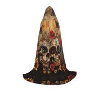 UVBDF Sugar Skulls Farfalla Rinascimento Fair Outfit Mantello con Cappuccio per Ragazzi Gotico Medievale Cosplay Costume Stage Teatro