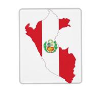 UVBDF Tappetino per mouse da gioco con mappa della bandiera del Perù, bordi cuciti anti-sfilacciamento, superficie testurizzata di alta qualità, base in gomma antiscivolo