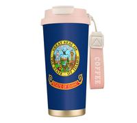 UVBDF Tazza da caffè con bandiera dello stato dell'Idaho, da viaggio, in acciaio inossidabile, con coperchio a perdite, tazza termica per caffè freddo, birre calde