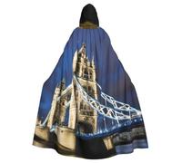 UVBDF Tower Bridge in poliestere con cappuccio mantello per adulto, mantello da strega per Halloween, giorno di San Patrizio