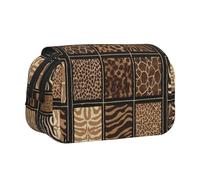 UVBDF Wild Zoo Printing School doppio strato Clamshell Pencil Case Organizer Cancelleria Bag per bambini Regalo, Nero , Taglia unica, Organizer per borse