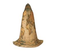 UVBDF World Map Renaissance Fair Outfit Mantello con cappuccio per ragazzi gotico medievale Cosplay Costume teatro teatro