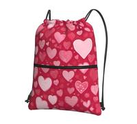 UVBDF Zaino leggero con stampa di San Valentino con cerniera con coulisse, scomparto regolabile per escursioni in spiaggia, Nero , One Size, Zaino daypack