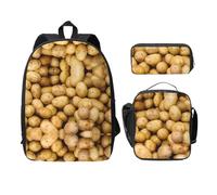 UVBDF Zaino per libri con patate da giardino, con portapranzo, per avventure nel fine settimana, Nero , Taglia unica, Organizer per borse