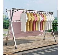 UVCMDUI Stendibiancheria Acciaio Inox, Stendino Salvaspazio Allungabile Stendino Alto per Lenzuola, Ripiegabile Stendino Lenzuola con Rotelle, Stendi Biancheria per Uso Interno ed Esterno,1.6m