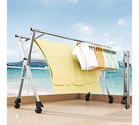 UVCMDUI Stendino da Balcone Allungabile, Stendibiancheria da Balcone Pieghevole Stendino in Acciaio Inox, 1.6m 2m 2.4m Stendipanni Esterno Salvaspazio, con 20 Ganci Antivento e 12 Clip,1.6m