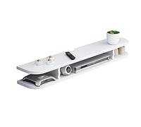 Uvency Mobile Porta Tv Galleggiante,Ripiano in Legno a 2 Strati Consolle Media per Ufficio con Foro per Filo,Risparmia Spazio Adatto per Ristoranti per Famiglie Hotel/Bianco/100Cm/White/60Cm