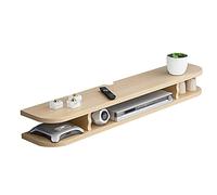 Uvency Mobile Porta Tv Galleggiante,Ripiano in Legno a 2 Strati Consolle Media per Ufficio con Foro per Filo,Risparmia Spazio Adatto per Ristoranti per Famiglie Hotel/Bianco/100Cm/Wood Color/100Cm