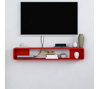 Uvency Mobile Tv Sospeso, Supporto Tv, Media Center Tv a Parete, Console Multimediale per Soggiorno, Camera da Letto/Nero/100 cm/Red/80Cm