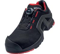 Uvex 1 Supporto Halbscarpe S3 65672 Nero, Rosso (65672) 43 (Weite 10)