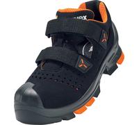 Uvex 2 Sandali S1P 65002 Nero, Arancione (65002) 47 (Weite 14)
