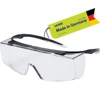 Uvex Occhiali Protettivi super F OTG | Lenti PC Incolore | Protezione UV 400 | NF EN 166 170 | Lenti Interne Antiappannanti | Lenti Esterne Antigraffio e Resistenti Alle Sostanze Chimiche