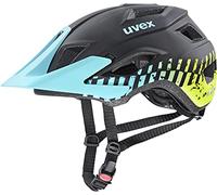 uvex access, casco MTB leggero unisex, regolazione individuale delle dimensioni, aerazione ottimizzata, black aqua lime matt, 57-62 cm