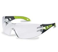 Uvex pheos Occhiali protettivi con tecnologia Supravision Excellence, senza metalli/antiappannamento/antigraffio, unisex, taglia unica, trasparente/nero/verde