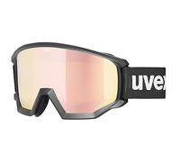 Uvex athletic CV, occhiali da sci unisex, con miglioramento del contrasto, campo visivo ampliato, privo di appannamenti, black matt/rose-orange, one size