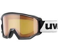 uvex athletic LGL, occhiali da sci unisex, con intensificazione del contrasto, campo visivo ampliato, privo di appannamenti, black/lasergold lite-blue, one size