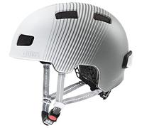 uvex city 4 Women's Edition, casco da città leggero da donna, con luce a LED integrata, regolazione individuale delle dimensioni, white-grey matt, 51-55 cm