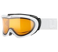Uvex comanche LGL, occhiali da sci unisex, con intensificazione del contrasto, privo di appannamenti, white/lasergold lite-clear, one size