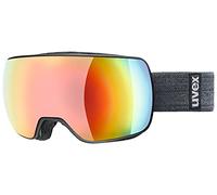 Uvex compact FM, occhiali da sci unisex, specchiato, senza distorsioni ottiche e appannamenti, black matt/rainbow-rose, one size