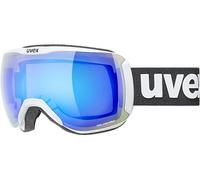 Uvex downhill 2100 CV, occhiali da sci unisex, con miglioramento del contrasto, senza distorsioni ottiche e appannamenti, white matt/blue-green, one size