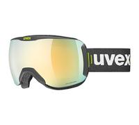 uvex downhill 2100 CV, occhiali da sci unisex, con miglioramento del contrasto, senza distorsioni ottiche e appannamenti, black matt/gold-green, one size