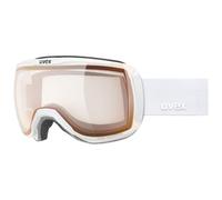 Uvex downhill 2100 pro V - maschera da sci per adulti - categoria di filtro 1-4 - privo di appannamenti - white dl/red-clear - one size